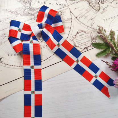 Picture of Dominican Republic Flag Handmade Bow